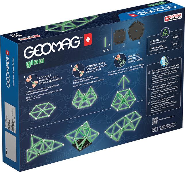 Geomag Glow 60 деталей | Магнитный конструктор Геомаг (светится в темноте) 338 фото