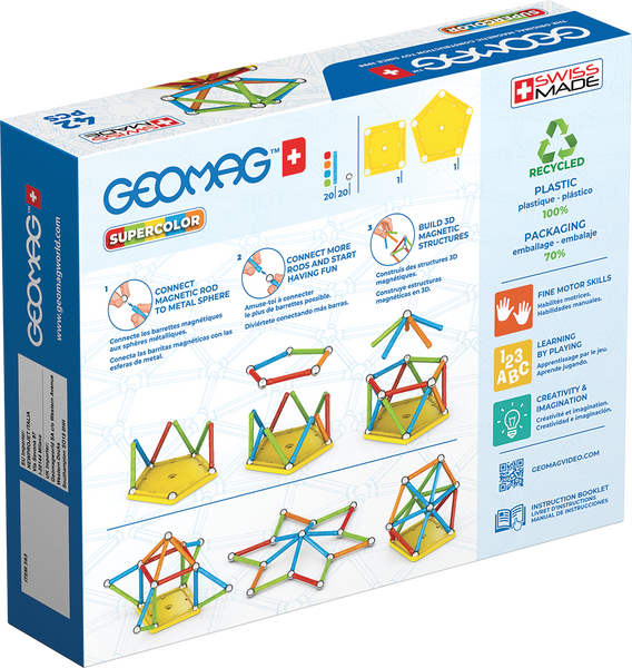 Geomag Supercolor 42 детали | Магнитный конструктор Геомаг 383 фото