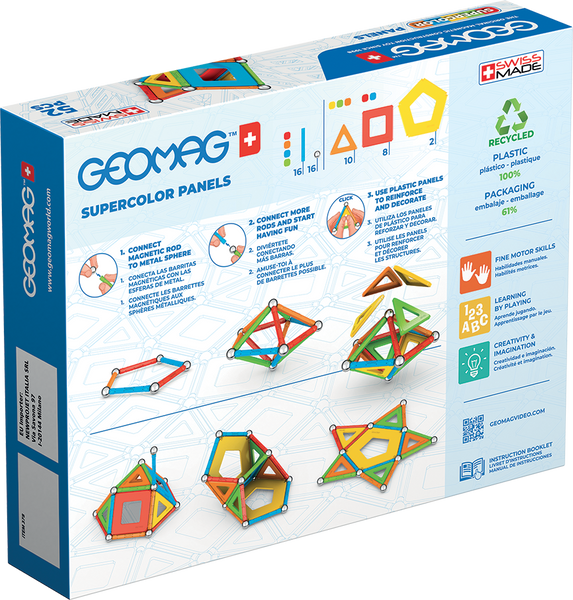 Geomag Supercolor Panels 52 деталі | Магнітний конструктор Геомаг 378 фото