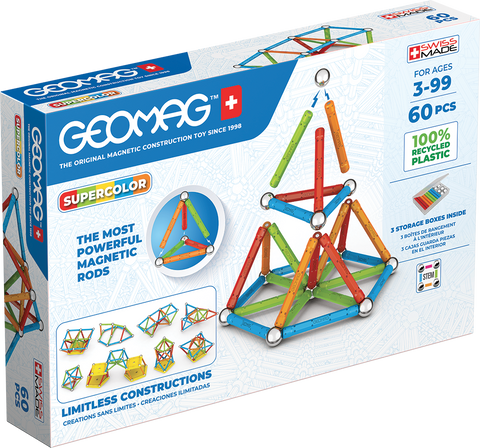 Geomag Supercolor 60 деталей | Магнитный конструктор Геомаг 384 фото